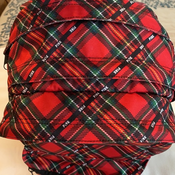Pink by Victoria Secret Red Plaid Campus Backpack - Picture 4 of 12